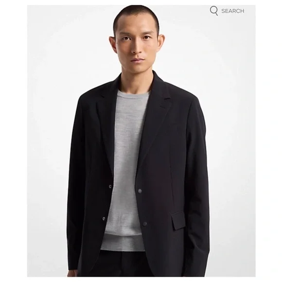 Michael Kors Black Mixed Media Techno Blazer 42L